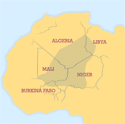 The Tuareg Area (courtesy of en.wikipedia)