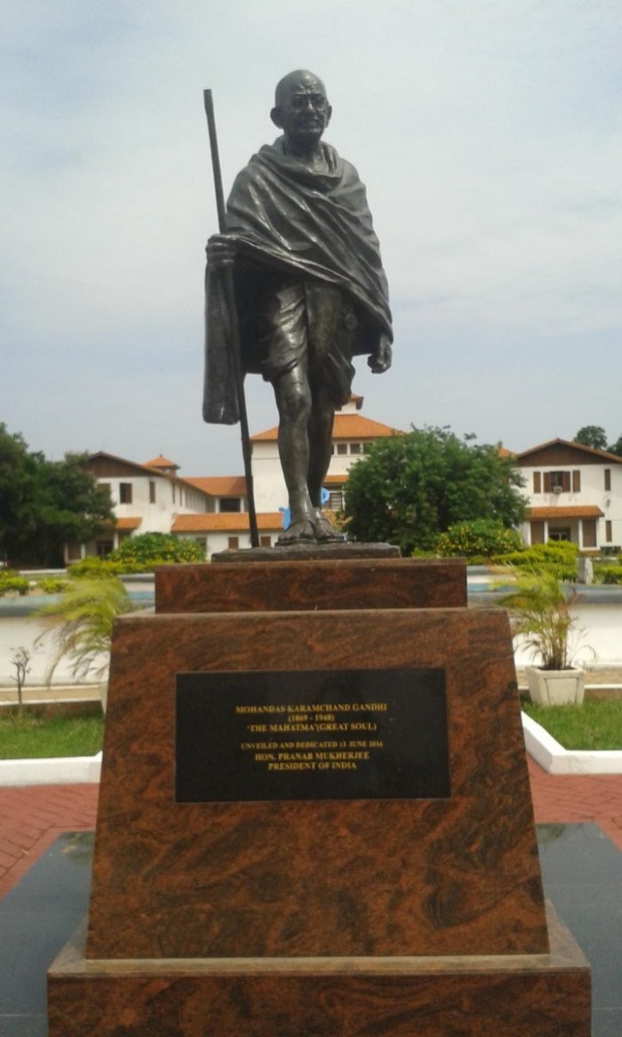 The Gandhi statue - the target for removal amid claims Gandhi was racist towards black Africans